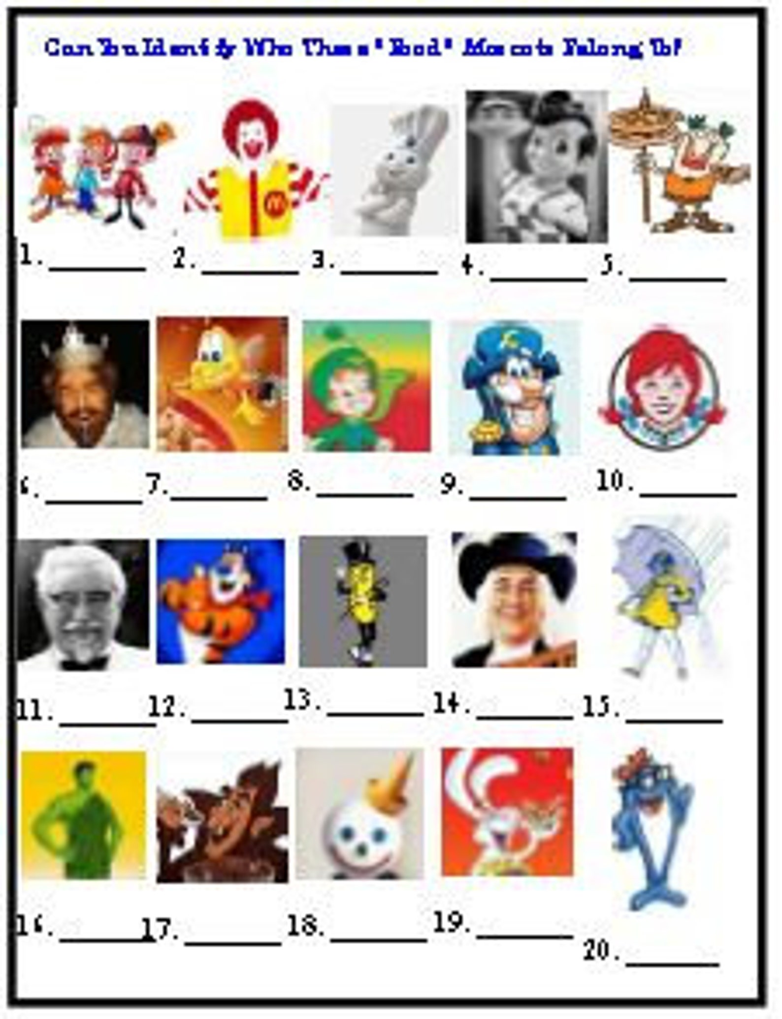 Food Fast food And Food Mascot Trivia Etsy food-fast-food-and-food-mascot-trivia-etsy