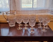 Vintage West German Bleikristall Pitcher, Water and Juice Goblets