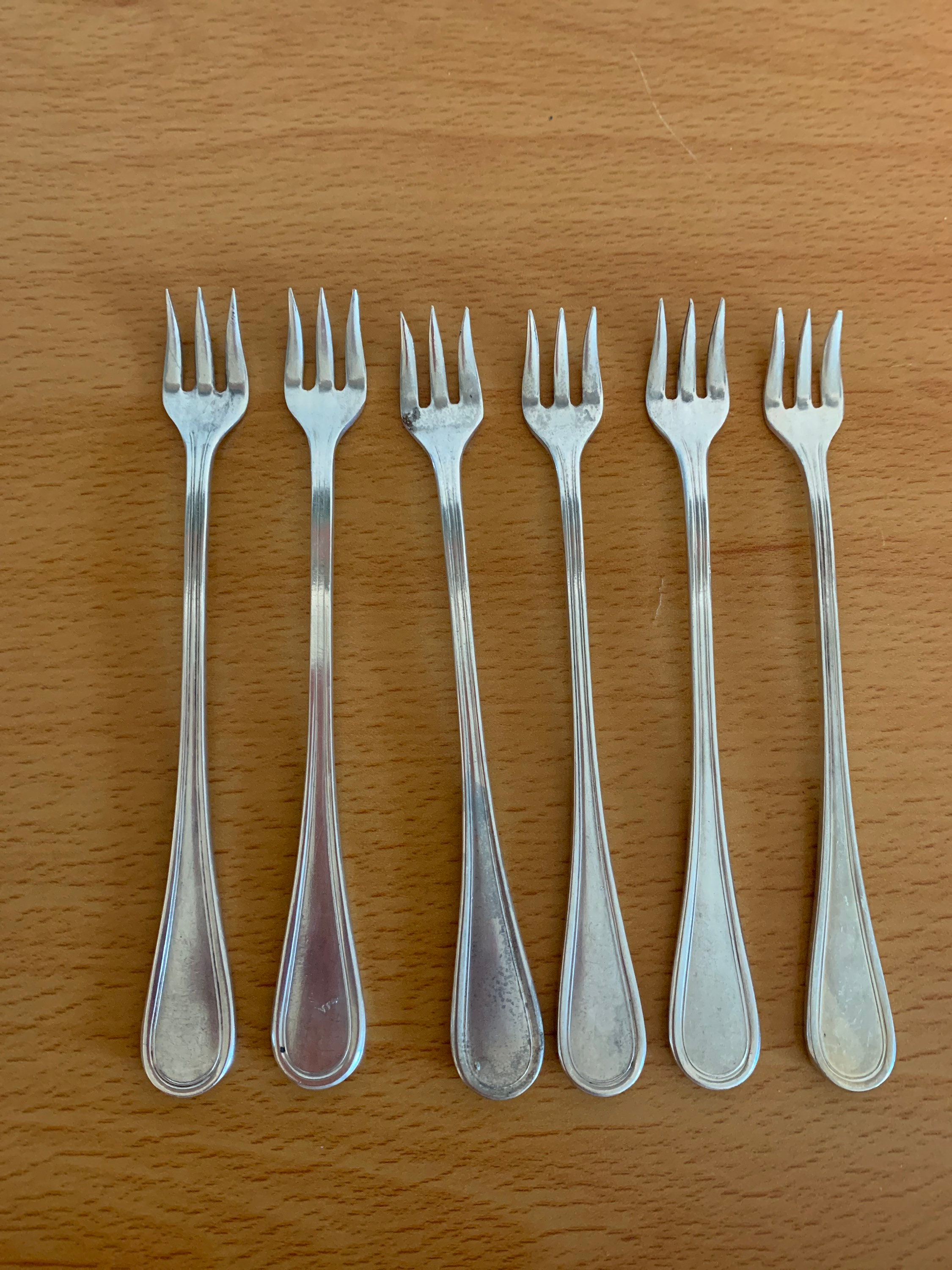 6 Vintage Cocktail Forks International U.S.N. Etsy