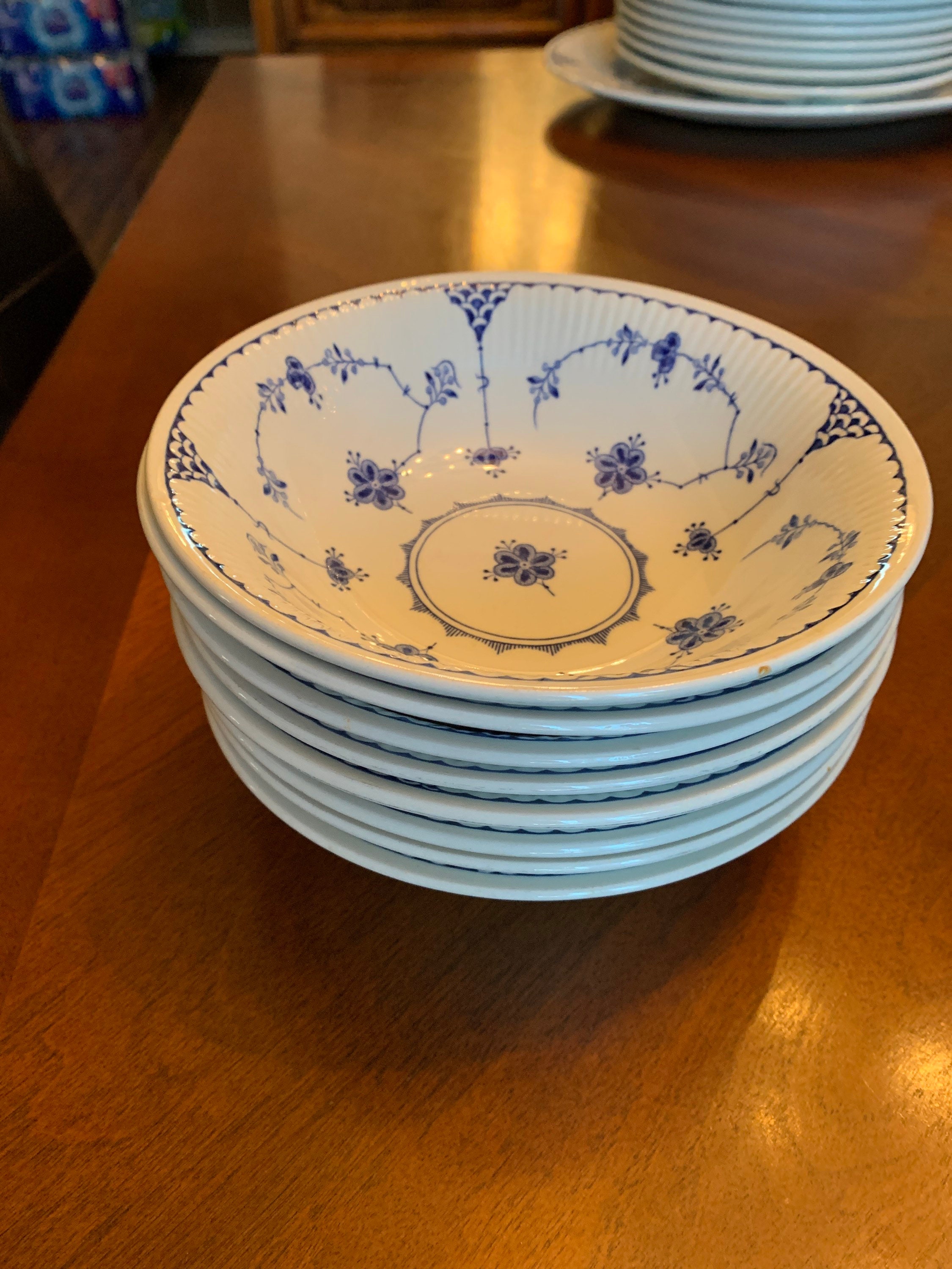 Vintage Blue Denmark Cereal Bowls de Franciscan Etsy