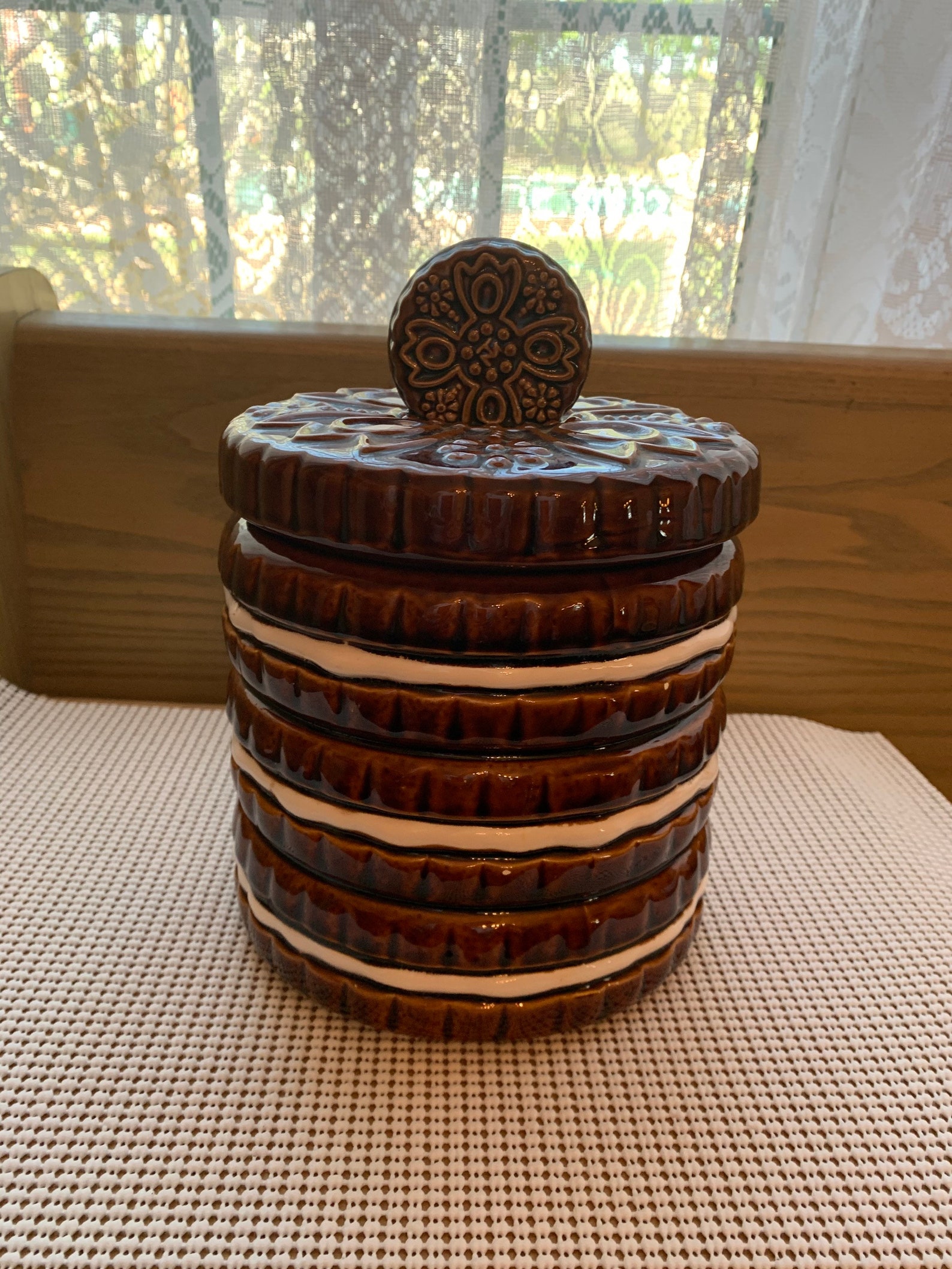 Vintage Cookie Jar Stacked Oreo Cookies Made in Japan Etsy