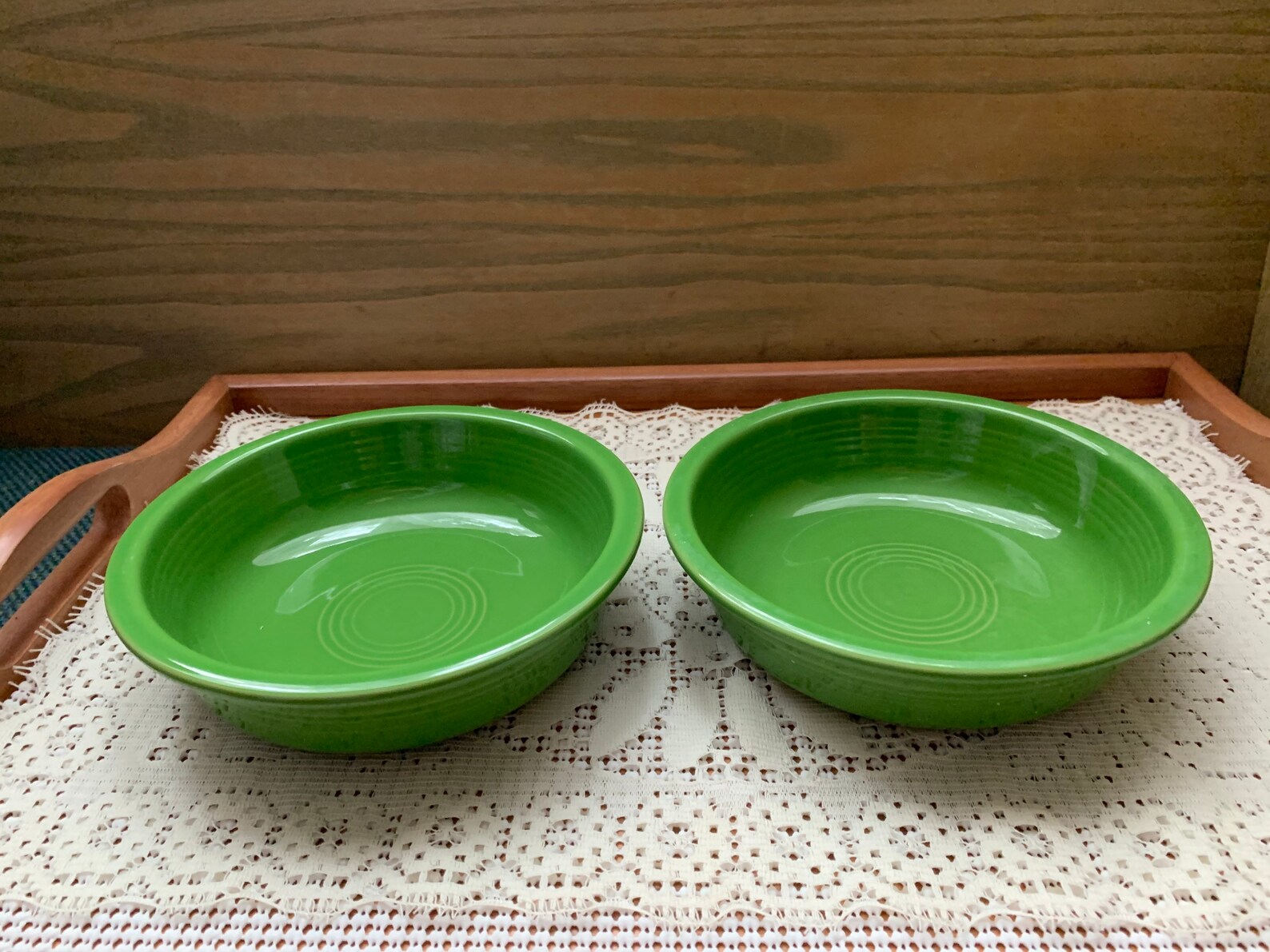 2 Green Cereal Bowls Fiesta Ware by Homer Laughlin Etsy