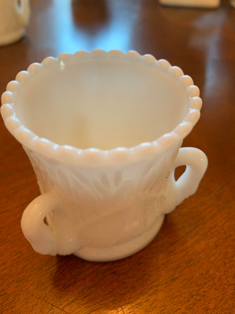 Western Swan Milk Glass Toothpick Holder by Westmoreland Etsy