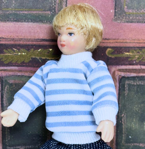 Dollhouse Miniature Porcelain Modern Boy Doll 1:12 Scale