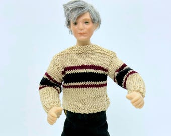 Dollhouse Miniature Artisan  made Gentleman Doll 1:12 Scale