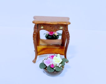 Dollhouse Miniature  Walnut Wooden Side Table 1:12  (ONLY)