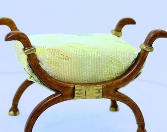 Dollhouse Miniature Vintage Charm Empire Style Foot / Vanity Stool 1:12 Scale