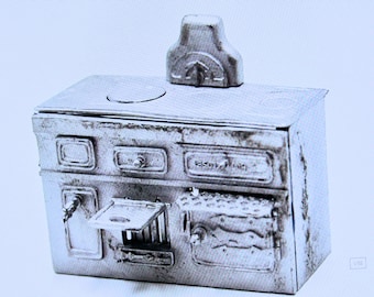 Dollhouse Miniature Pewter Polished Victorian Stove KIT 1:12 Scale