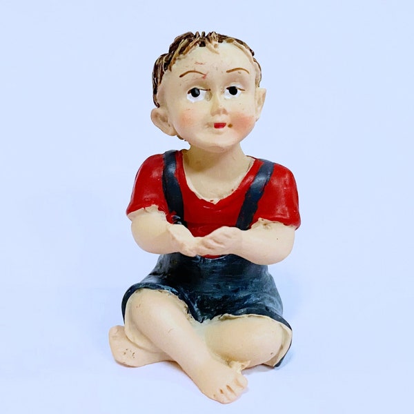 Dollhouse Miniature Resin Boy Doll Sitting 1 :12 Scale