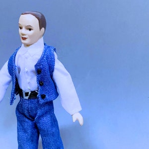 Dollhouse Miniature  Porcelain Modern Male Doll