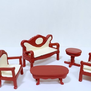 Dollhouse Miniature Resin Living Room Set 1/2&quot; Scale
