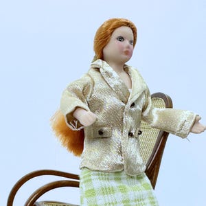 Dollhouse Miniature Dressed Posable Lady Doll