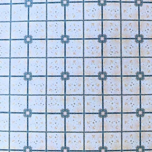 Dollhouse Miniature Beige With Green Grout Tile / Wallpaper