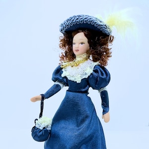 Dollhouse Miniature Porcelain Victorian Lady Doll 1:12 Scale