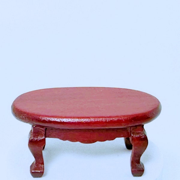 Dollhouse Miniature Wooden Mahogany Coffee Table  1:24 Scale