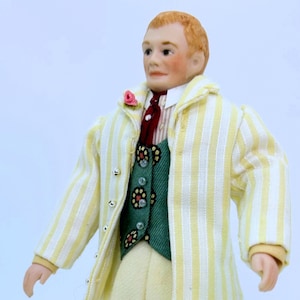Artisan Made Dollhouse Miniature Porcelain Male Doll 1:12 Scale