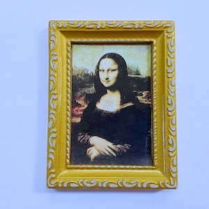 Dollhouse Miniature Framed Photo of Mona Lisa 1:12 Scale