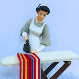 Dollhouse Miniature   Victorian  Servant / Maid  Doll With Iron (ONLY)