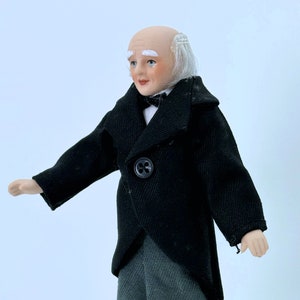 Dollhouse Miniature Dressed Porcelain Grand Father 1:12 Scale