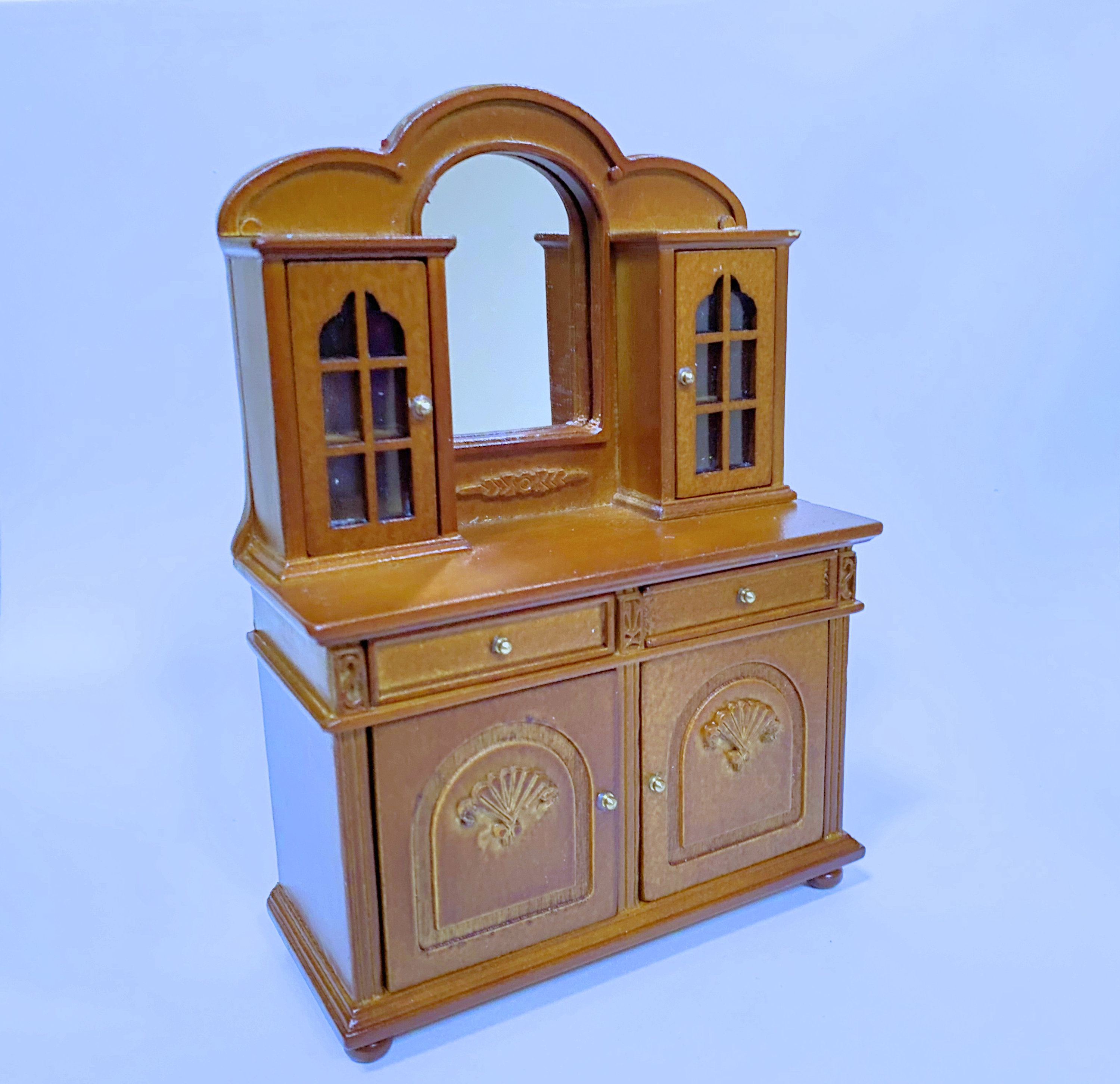 ドールハウス ミニチュア 木製 ウォールナット ディスプレイ