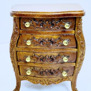 Dollhouse Miniature  Bedside Table With Working Draws 1 :12 Scale