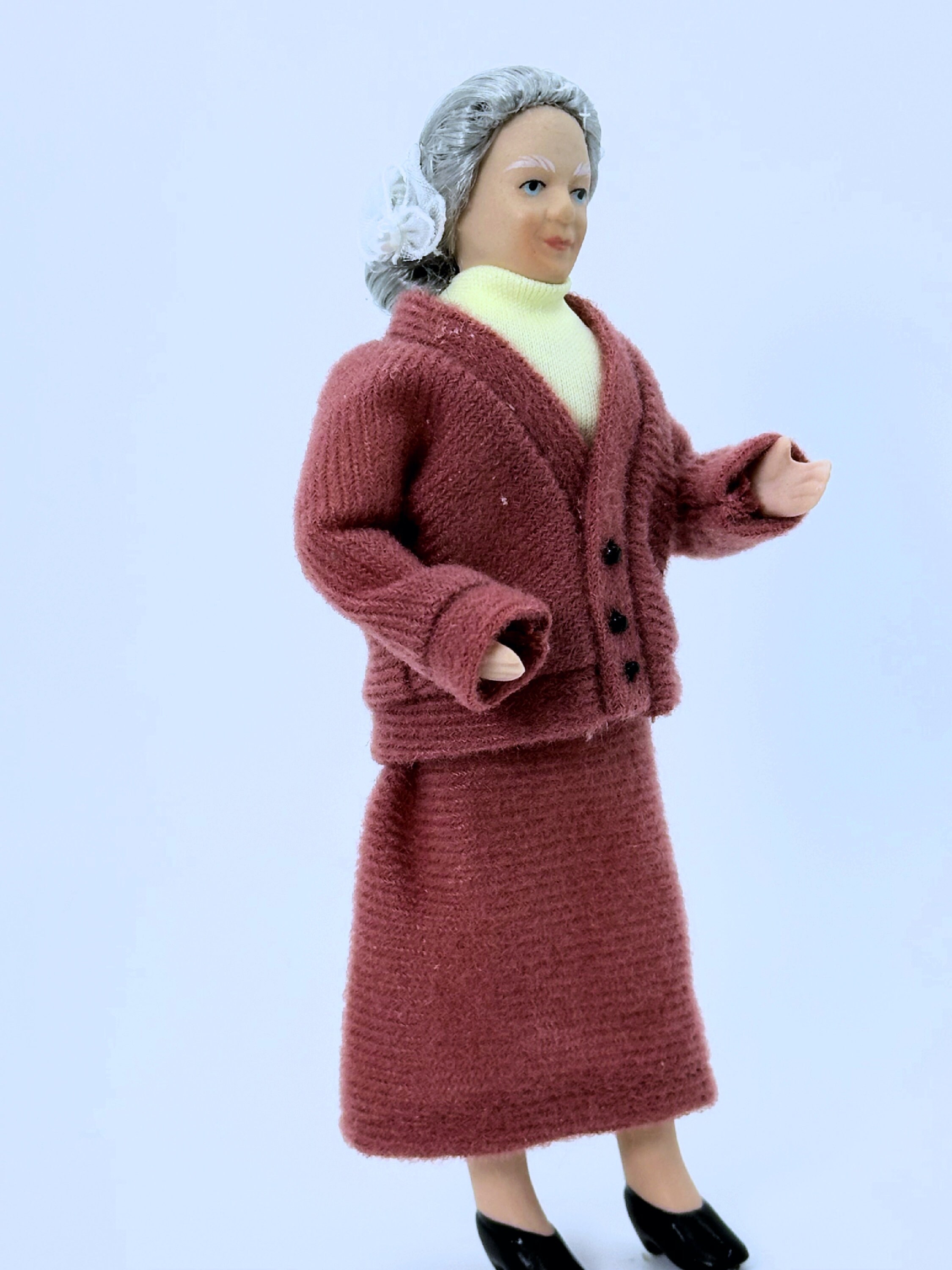 Hztyyier 1:12 Schaal Poppenhuis Porseleinen Pop, Moderne Vrouw
