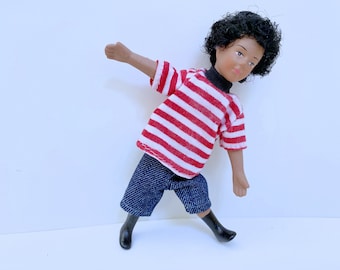Dollhouse Miniature Porcelain Ethnic Boy Doll 1:12 Scale