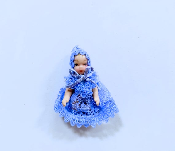 Dollhouse Miniature Porcelain Baby Girl Doll 1:12 Scale Israel