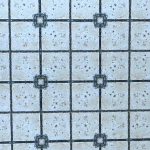 Dollhouse Miniature Green & Beige Tile / Wallpaper 1:12 Scale