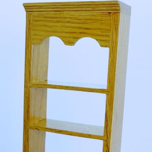 Dollhouse Miniature Wooden Walnut Display Shelf