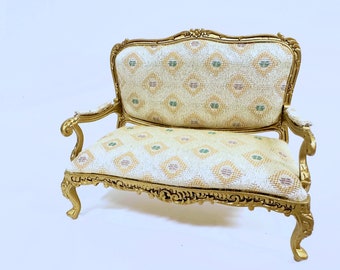 Dollhouse Miniature Louis XV Couch / Sofa / Settee 1:12 Scale