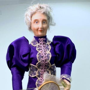 Dollhouse Miniature Artisan Made  Porcelain Lady Doll 1:12th Scale