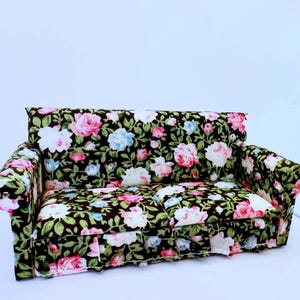 Dollhouse Miniature Multi floral sofa For Living Room 1:12 Scale