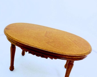 Dollhouse Miniature Wooden Walnut  Coffee Table 1:12 Scale
