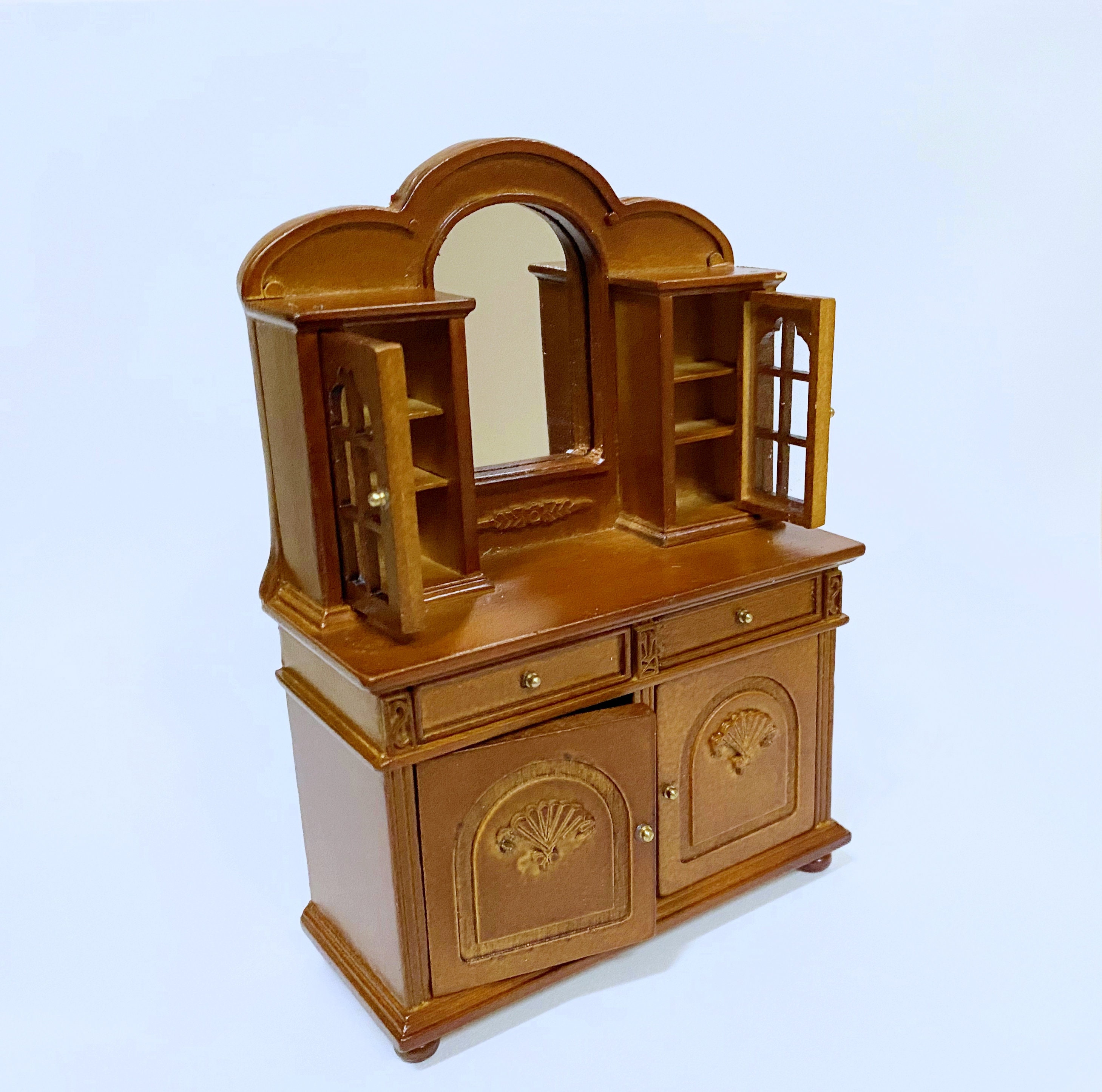 ドールハウス ミニチュア 木製 ウォールナット ディスプレイ