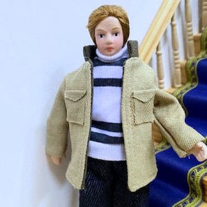 Dollhouse Miniature  Porcelain Modern Male Doll 1 :12&quot; Scale