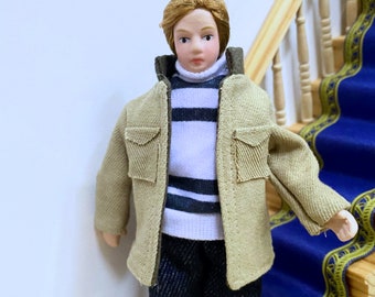Dollhouse Miniature  Porcelain Modern Male Doll 1 :12&quot; Scale