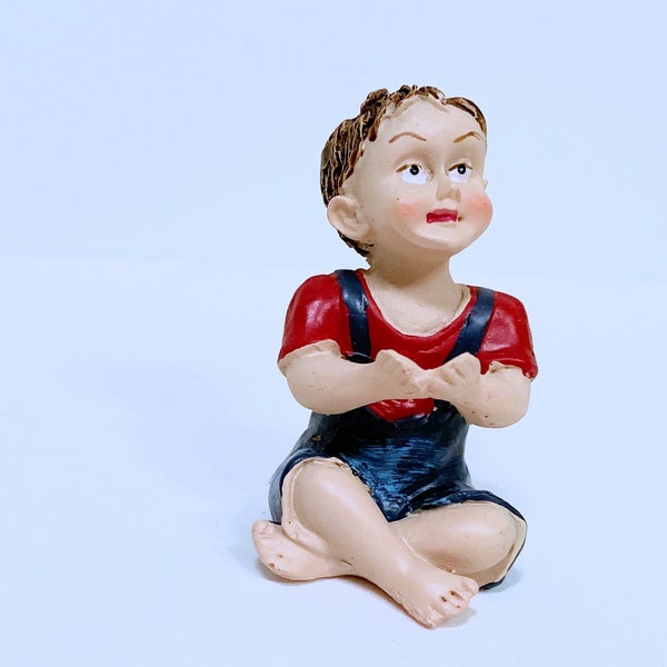 Dollhouse Miniature Resin Boy Doll Sitting 1:12 Scale