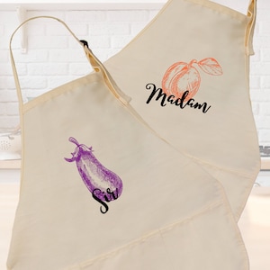 Saukore Funny Aprons for Couple, His and Hers Aprons Set, Kitchen Aprons  with 2 Pockets for Cooking Baking Grilling - Cute Anniversary Wedding  Bridal