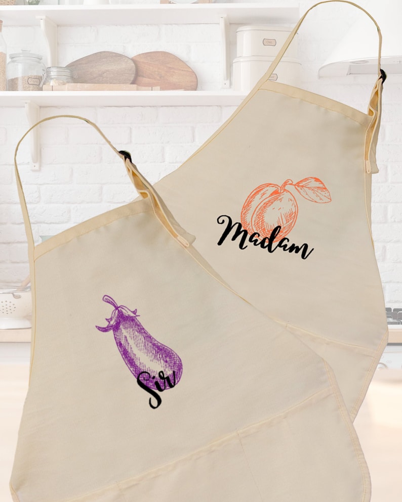 Apron Set for Couples His & Hers Kitchen Apron Aprons for Couples Funny Cute Apron Baking Apron