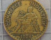 France - 1924 Bon Pour One Franc Coin - World Coins