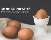 Mobile presets for food product flat lay photography