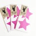 Star Stickers Pk10 5cm - Glitter Pink