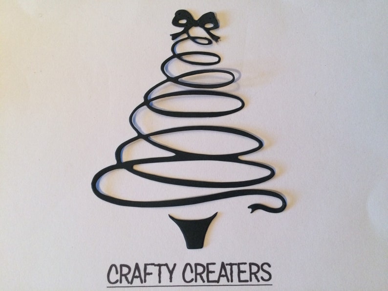 12 Black Swirl Large Xmas Tree Die Cut Craft Shapes Card Making Embellishments Card Toppers Scrapbooking