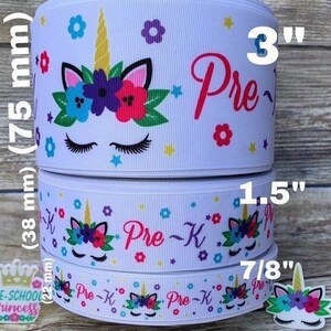CRAFT SUPPLY. Pre-K grosgrain ribbon ,prekinder grosgrain ribbon. Pre kinder ribbon. School ribbon. Back to school ribbon.