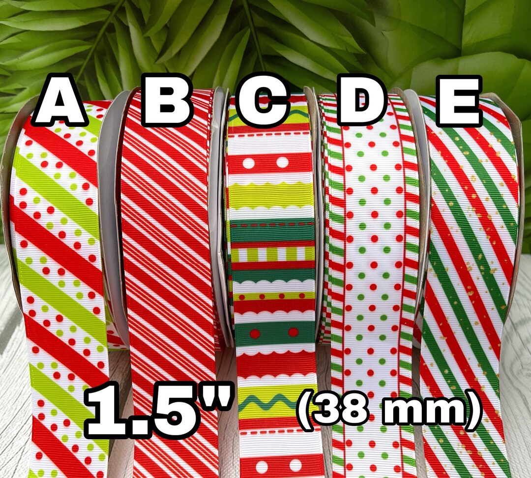CRAFT SUPPLY . Christmas Grosgrain Ribbon. Christmas Hair Bow Ribbon ...