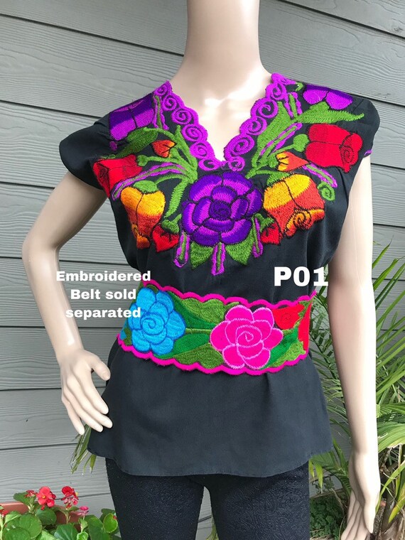 HANDMADE Embroidered Mexican Blouse. 5 De Mayo Party Blouse