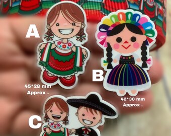 Ethnic planar resin . Mexico resin . mexican cabochon. Mexico cabochons. Mexican resin. Centro de moños mexicanos.
