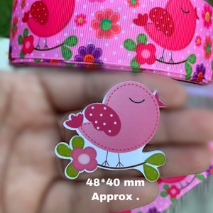 CRAFT SUPPLY Birds hair bow center piece . Pink bird resin. Birds resins. Birds cabochon. Birds embellishments. Birds bow center piece.
