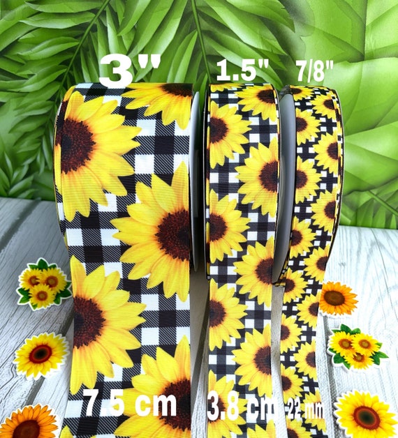 Flowers and Bumble Bee Ribbon - 1 1/2 inch Printed Grosgrain